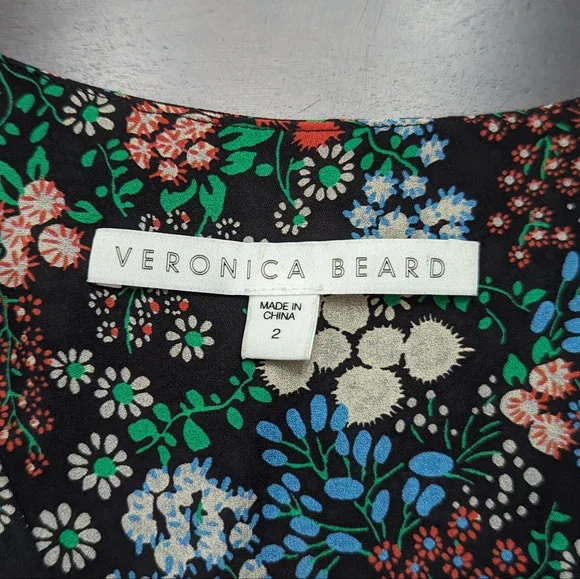 Veronica Beard Silk Ripley Ruched Boho Blouse - Picture 3 of 8